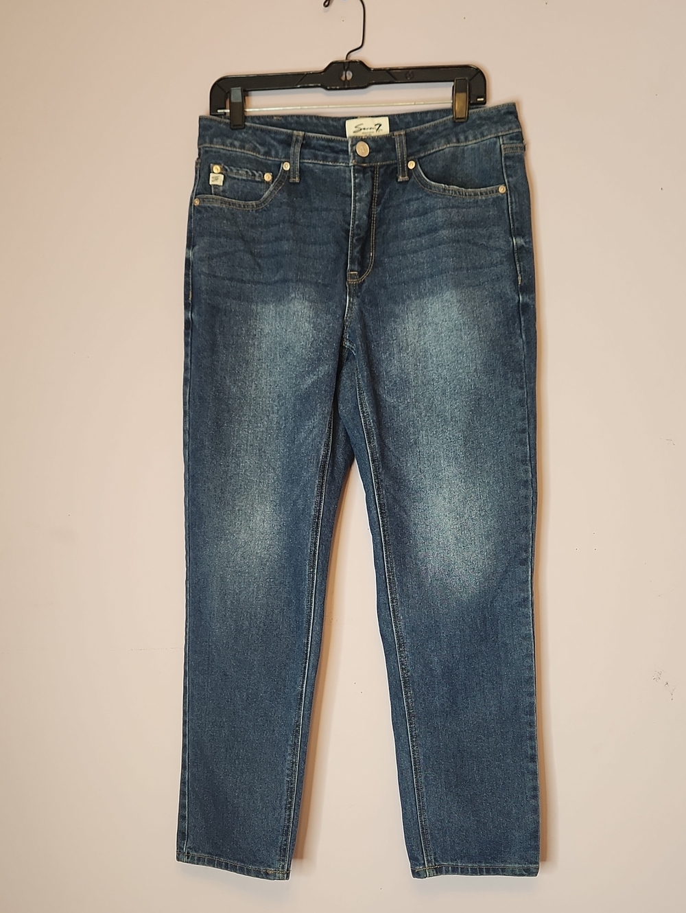 Seven-7 Dark Wash Straight Jeans, size 6